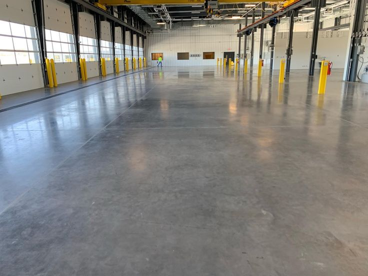 Factory production floor with marked walkways