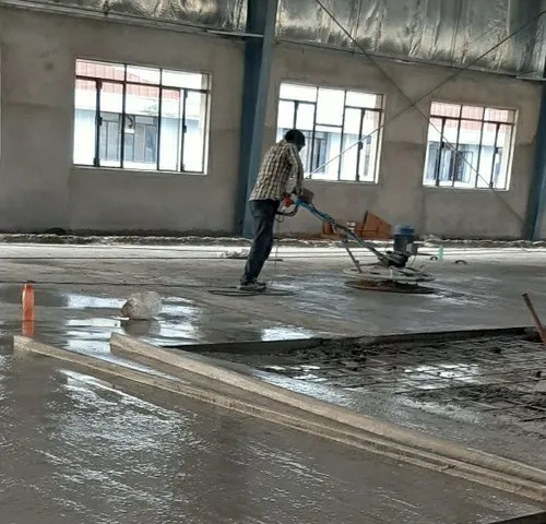 Completed VDF concrete floor inside a factory shed