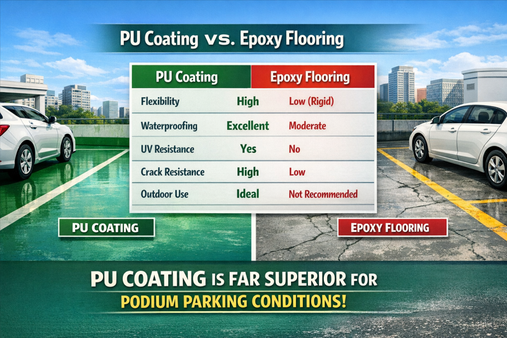 PU coating vs epoxy flooring comparison