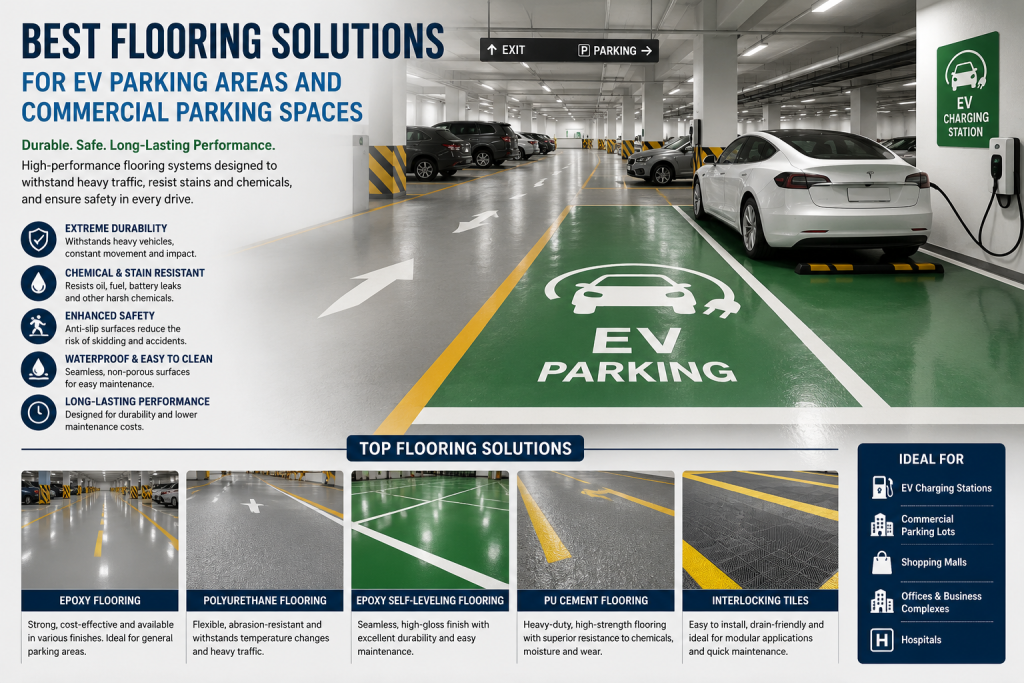 Best Flooring Solutions for EV Parking Areas and Commercial Parking Spaces