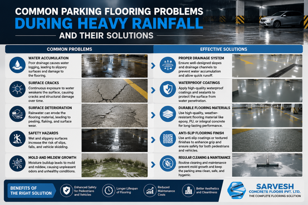 Common Parking Flooring Problems During Heavy Rainfall and Their Solutions