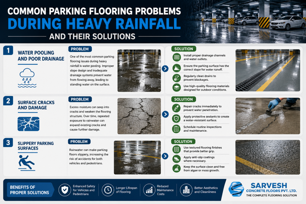 Parking floor issues during heavy rain