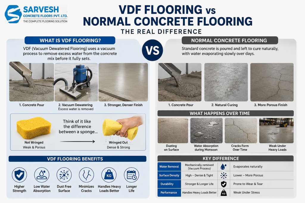 VDF vs Normal Concrete Flooring: What’s the Real Difference?