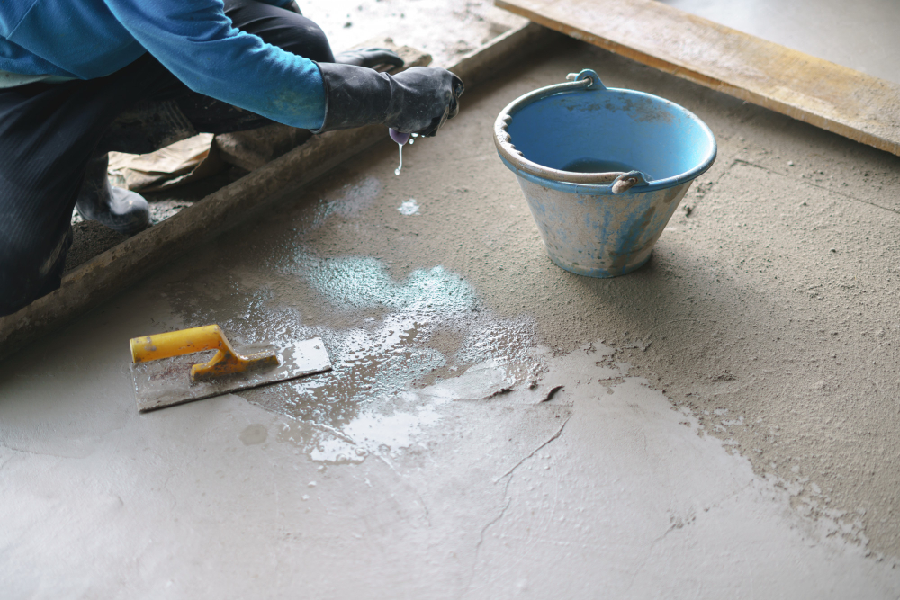 Concrete floor leveling for a factory and manufacturing unit