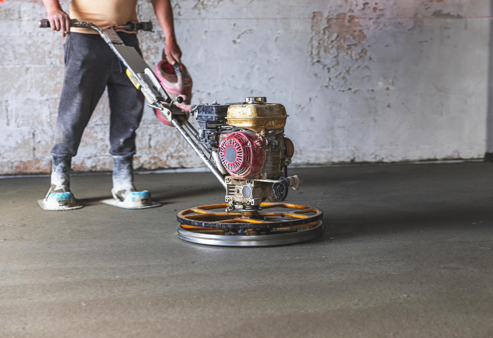 Heavy machinery flooring in an industrial manufacturing plant
