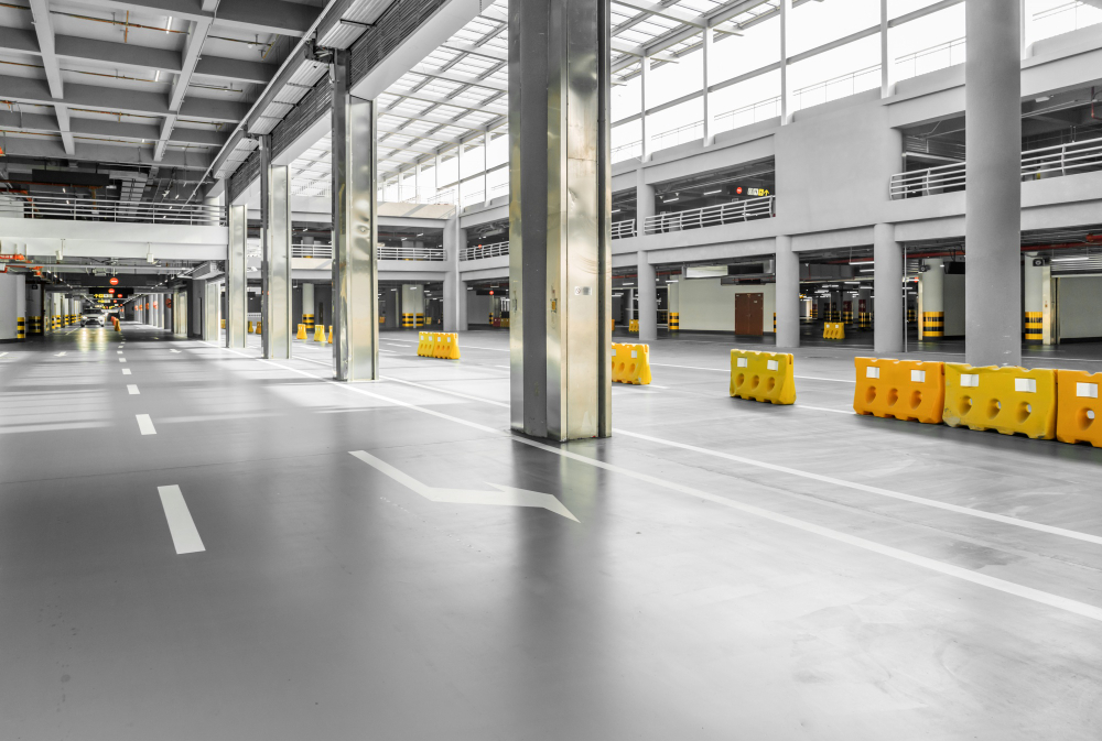 Renovated factory flooring for machinery and production areas